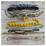 Costume Jewelry Necklace Lot, 15 Pieces, Various Styles & Materials