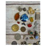 Large Lot of 50+ Assorted Costume Jewelry Pins, Pendants, Brooches & More