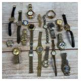 Lot of 18 Vintage Costume Watches for Parts Repair Untested As-Is
