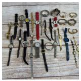 Lot 30 Untested Costume Watches for Crafting & Repair