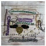 2lb Unsorted Costume Jewelry Lot Necklaces Bolo Tie Rosaries