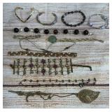 Mixed Lot of 11 Vintage & Modern Costume Bracelets - Fashion Jewelry