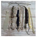 Vintage Costume Jewelry Necklace Lot Mixed Styles Boho Skulls Shells Pearls