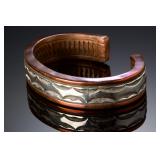 Marc Anita Navajo Sterling Silver Copper Cuff Bracelet - Hand Stamped, 166.7g