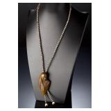 Oreland Joe Sr. Navajo Bronze Bolo Tie - Native American Woman Bust, Signed