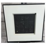 Ted Gall Attributed Abstract Geometric Relief Art, Framed 18.25"