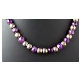 Vintage Mexican Modernist Rancho Alegre TM-33 Sterling Silver & Amethyst Necklace