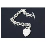 Tiffany & Co. Sterling Silver Return to Tiffany Heart Tag Toggle Bracelet 925
