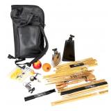 Kaces Drum Stick Bag with Latin Percussion Cowbells & Assorted Drumsticks