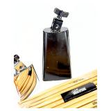 Kaces Drum Stick Bag with Latin Percussion Cowbells & Assorted Drumsticks