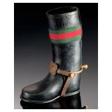 Vintage Gucci Leather Mini Riding Boot Desk Pen Holder Equestrian Accent