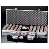 PERFECT 10 Poker Chip Set with Risque Playing Cards & Dice in Case