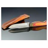 ANZA Custom Knives File Blade Fixed Blade Knife w/ Leather Sheath