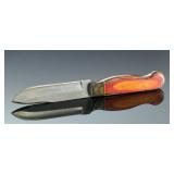 ANZA Custom Knives File Blade Fixed Blade Knife w/ Leather Sheath