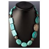 SILPADA Designs Sterling Silver & Turquoise Chunky Statement Necklace 23in