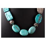 SILPADA Designs Sterling Silver & Turquoise Chunky Statement Necklace 23in