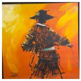 Vintage 1970s Matador Abstract Canvas Painting Signed Candace Decor Art