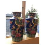 Vintage Hand Painted Japanese Pottery Vase Ca. 1930