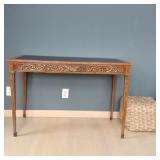 French Style Writing Table, Rush Grass Ottoman