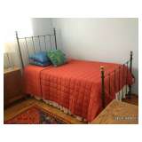 Twin Size Bed & Mattress - Iron and Brass Frame