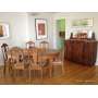 Oak Dining Table w/ 2 Leafs. 6 Oak Dining Chairs