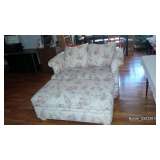 Love Seat with Matching Storage Ottoman