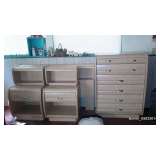 Queen Size Headboard, nightstands, chest-of-drawers
