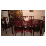 Rosewood Coffee Table and 8 chairs