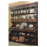 Ethan Allen Cupboard and pewter collection