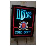Miller Lite Cold Beer Lighted Wall Sign