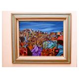 Framed Original Oil Painting by Tom Fleseras, 1988, Titled "Crucifix"