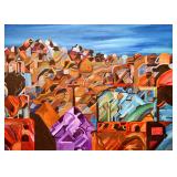 Framed Original Oil Painting by Tom Fleseras, 1988, Titled "Crucifix"