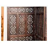 SOLD--Lot #103, Carved Ebony Wood 3-Panel Screen / Room Divider, $250
