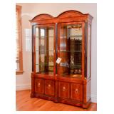 BUY IT NOW!  Lot #105, Century Furniture Lighted Capuan China Cabinet w Glass Shelves, $800