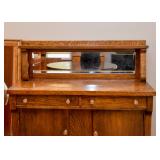 BUY IT NOW!  Lot #106, Antique Oak Sideboard / Buffet w Mirror Back, $400