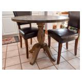 BUY IT NOW!  Lot #107, Bistro-Size Dining Table (Grayish Wood Tone) & 2 Chairs, $300