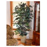 Silk Ficus Plant, Wrought Iron Magazine Rack