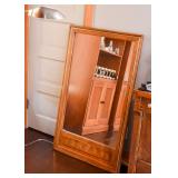 Vintage Wood Framed Wall Mirror