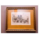 French Framed Artwork, Signed