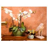 Faux Orchid, Native American Pottery, Egyptian Horus Statue