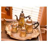 Brass Coffee & Tea Set
