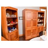 Cherry Entertainment Center (3 Piece Set with Lighted Display Shelves)