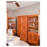 Cherry Entertainment Center (3 Piece Set with Lighted Display Shelves)