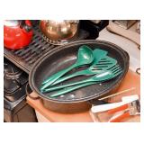 Black Enamelware Roasting Pan, Kitchen Utensils