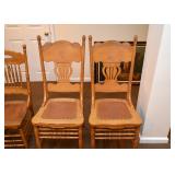 BUY IT NOW!  Lot #116, Antique Oak Harp Back Chairs (Pair), $150 for the pair