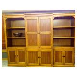 Cherry Entertainment Center (3 Piece Set with Lighted Display Shelves)