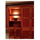 Cherry Entertainment Center (3 Piece Set with Lighted Display Shelves)