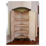 Distressed Finish Corner Armoire
