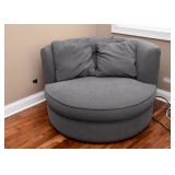 Curved Gray Lounge Chair