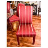 Set of 6 Red Upholstered Dining Chairs
